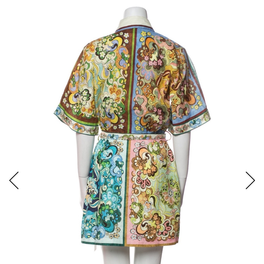 Alemais Multicolor Paisley Print Short Shirt Dress - Picture 2 of 3